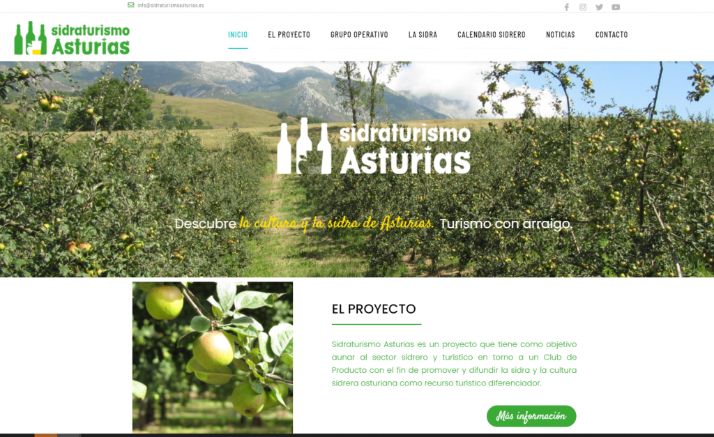Web del proyecto Sidraturismo Asturias
